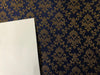 Silk Brocade fabric INK BLUE color with metallic antique gold 58" wide BRO935[1]