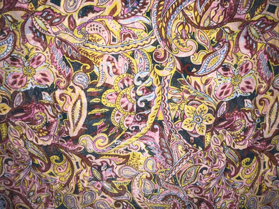 Silk Flat chiffon fabric -40 gram{11 mm} paisley print 44&quot; wide minimum order 10 yards
