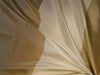 100% Silk Taffeta Fabric Butter Cream & Gold stripes 48" wide TAFS43