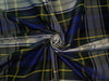 100% DUPION silk BLUE YELLOW WHITE SCOTTISH  plaid 54" wide DUPC77[1] [14025]