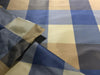 100% PURE SILK TAFFETA FABRIC PLAIDS shades of blue and gold 54" wide TAFNEWC6roll