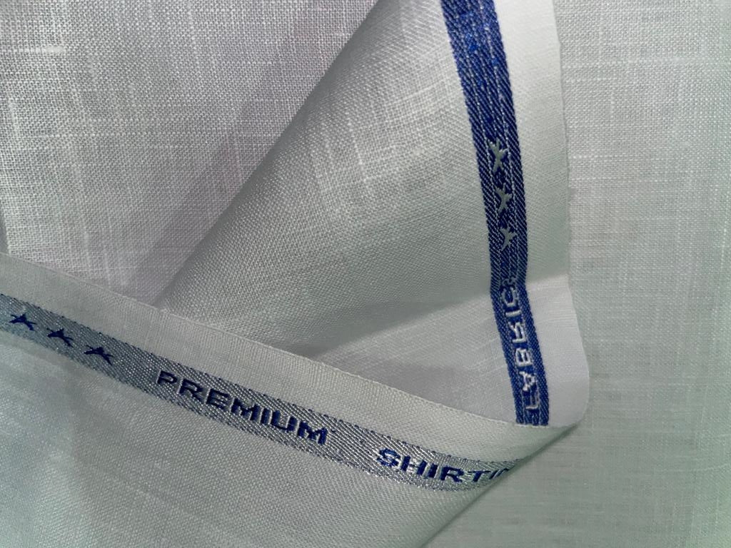 70 lea X 70 LEA White pure 100% EUROPEAN linen fabric PREMIUM SHIRTING 58 inch wide Dyeable
