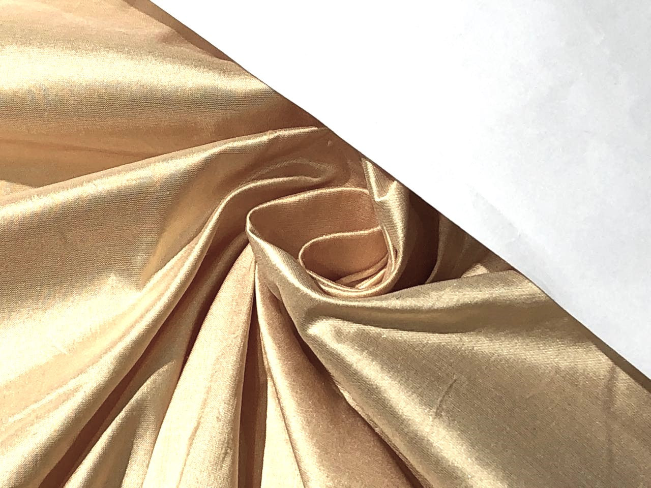 100% pure silk dupioni fabric PALE GOLD COLOR 54