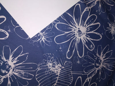 100% Cotton Poplin Print 58" wide Carolina Blue and white floral [15892]