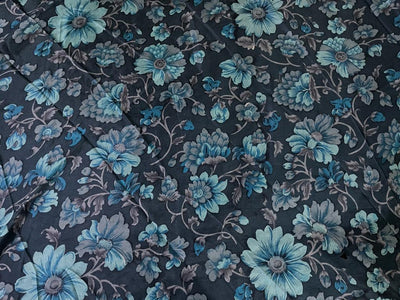 Pure silk HABOTAI FLORAL TEAL COLOR 80 gms [15536]