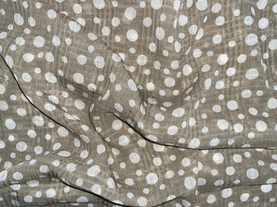 Chiffon printed fabric DOTS 57" wide available in four colors grey, green, beige and pink [14032-14035]