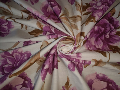 100% Cotton Poplin Floral Print Purple 58" wide[15131]