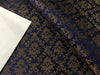 Silk Brocade fabric INK BLUE color with metallic antique gold 58" wide BRO935[1]