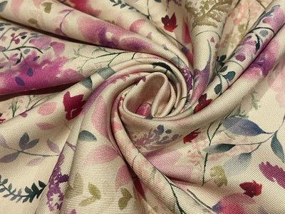 FASHMINA printed fabric 44" available in 4 colors and designs [creams/pinks/greys/purple][15504-15507]