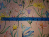 Satin fabric Floral print 54" wide available in three colors pink/yellow/green