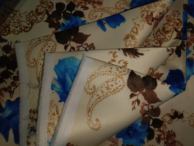 100% COTTON SATIN floral print 58" wide available in two colors red and blue[14003/04]