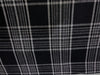 Wool and Acrylic blend fabric black and ivory plaids [15823]