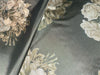 Satin organza fabric digital printed dark brown with beige floral print WIDTH 44" 112 CMS WIDE [9216]