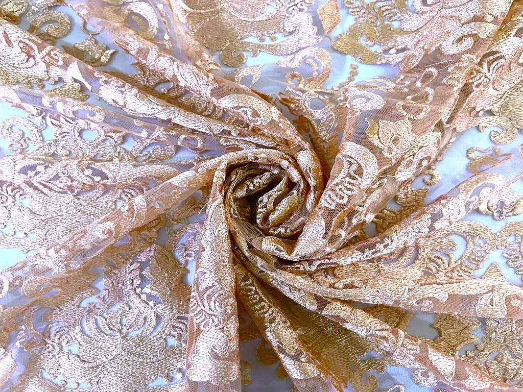 gold lace fabric for dresses 3d Gold Bridal Lace Fabric With Embroidery Beads, Sequins Gold Lace Fabric for Sewing Wedding Dress Handmade Luxury Lace Fabric by the Yard