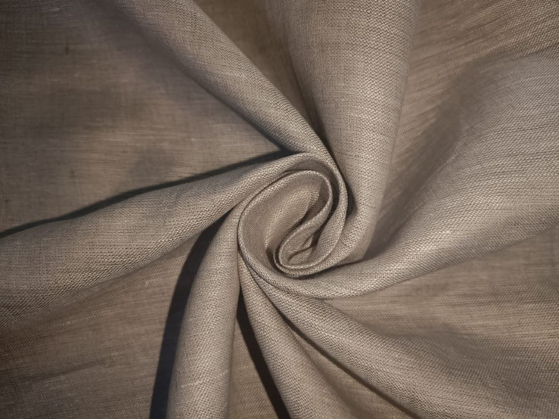 100% Linen premium heavy 44lea natural color suiting fabric 58" wide [14084]