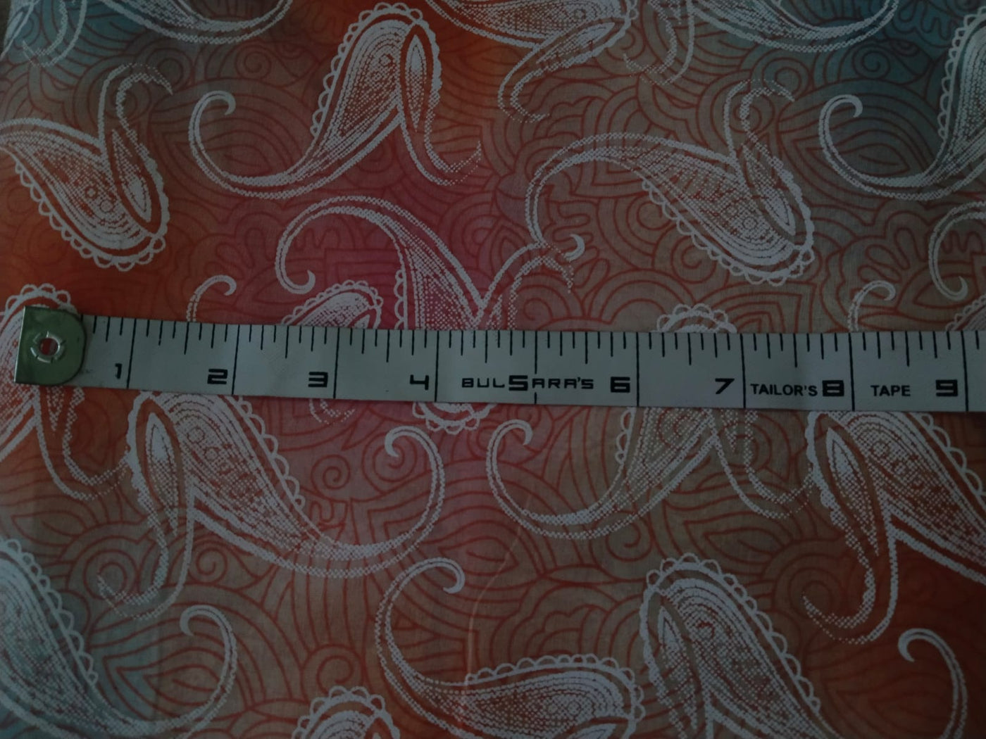 Cotton organdy printed 44" available in 2 designs [shaded paisleys pinks orange blue pink floral][15559/60]