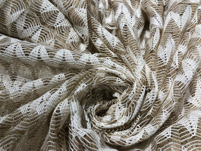 Jute x Cotton knitted lace net fabric 44" wide [15873]