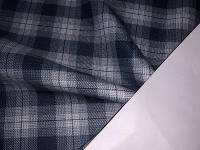 Tweed Suiting Heavy weight premium Fabric  Plaids 58" wide available in 2 STYLES GREYS BLUES AND WHITE / BEIGE BLUE AND BLACK[15696/97]