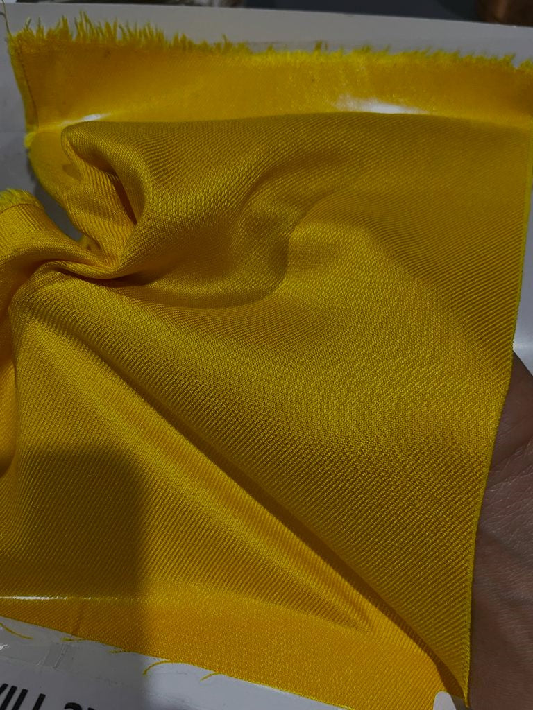 100% premium RAYON TWILL BRIGHT YELLOW fabric 58" wide [15506]