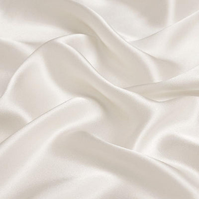 100% Charmeuse Silk Satin fabric available in 26 and 40 momme white ivory color 44" wide[13058/59]