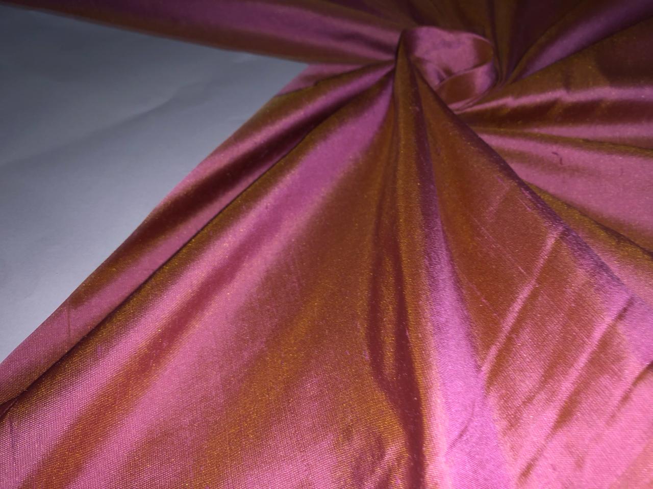 100% pure silk dupioni fabric PINK X GOLD color 54" wide DUP399[3]