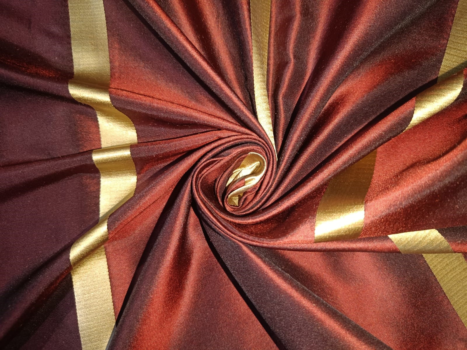 Antique Rust Brown Taffeta Silk Fabric