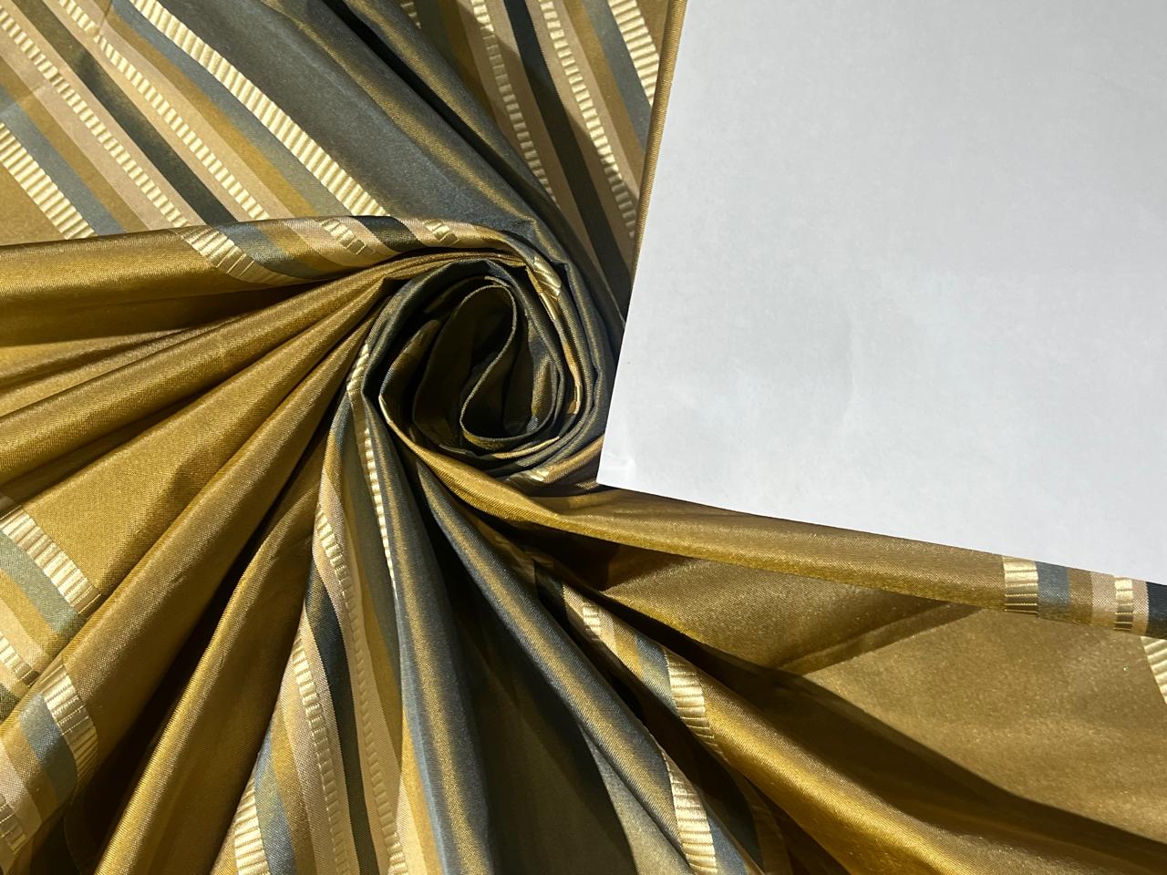 Olive Gold Taffeta Silk Fabric