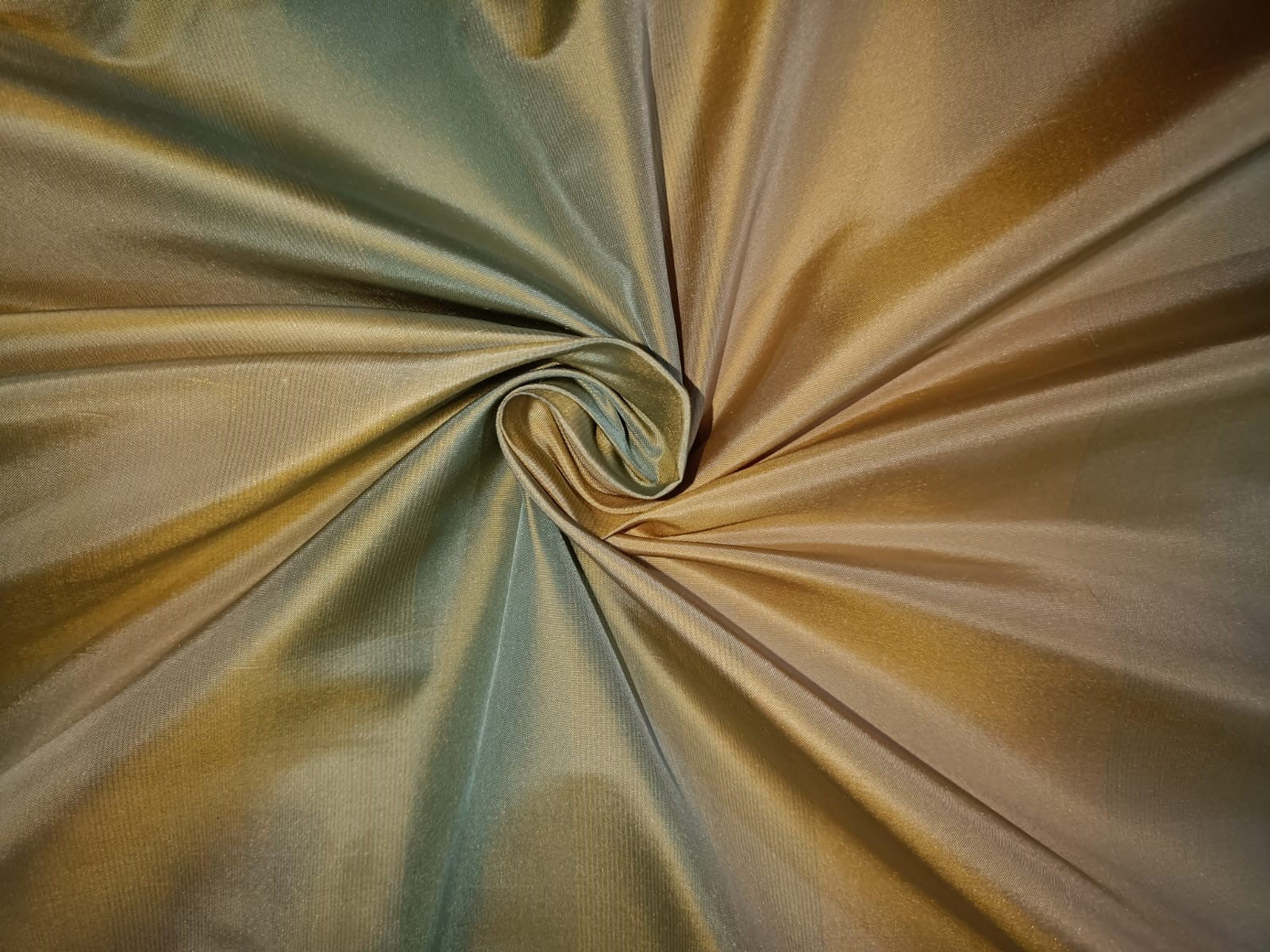 Blue Gold Embroidered Taffeta Silk 504 Fabric main image 0