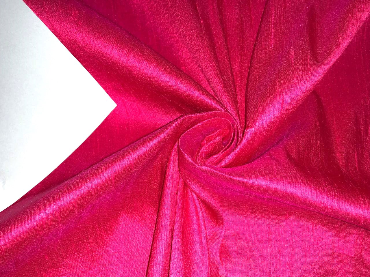 Hot Coral Pink Dupioni Silk Fabric