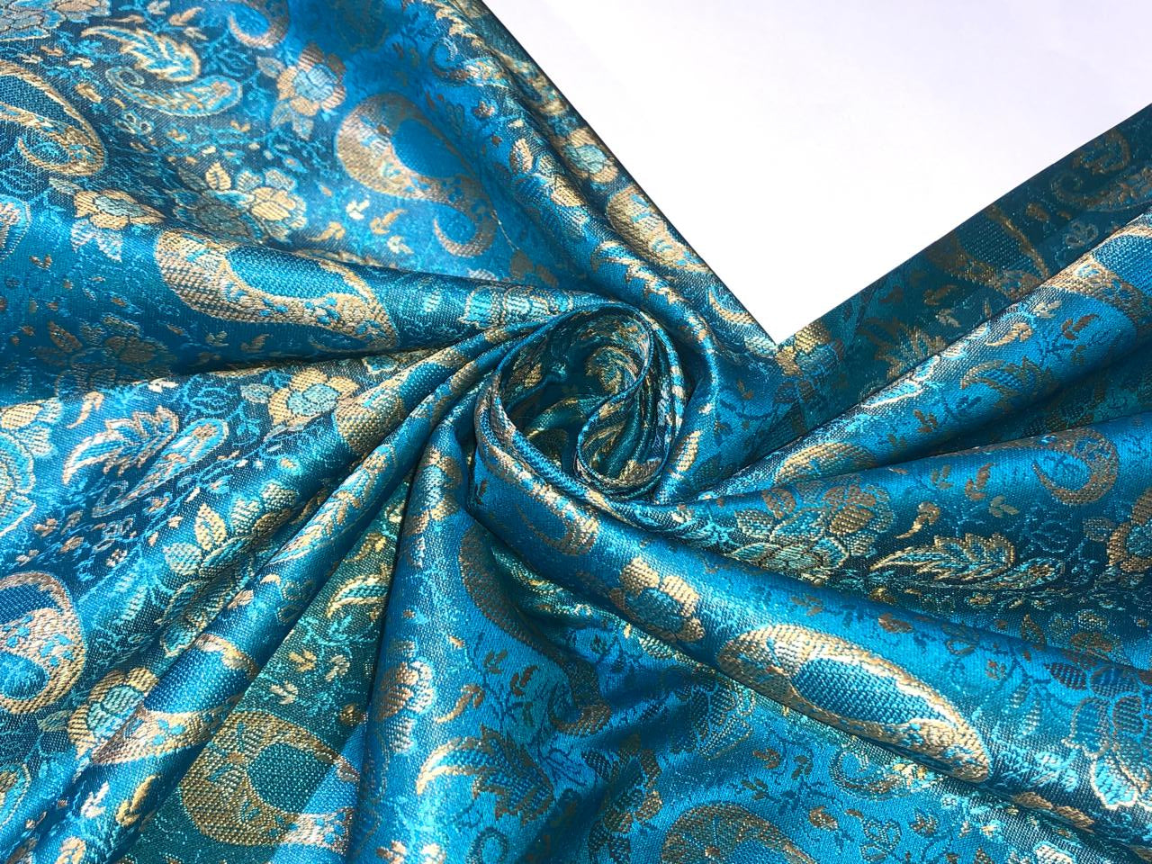 Sky Blue Silk Brocade 466 Fabric main image 0