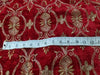 Embroidered Christmas red color Micro Velvet Fabric 44" wide [12304]