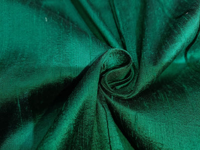 100% Pure Silk Dupion Fabric emerald green 54" wide WITH SLUBS MM86[3]