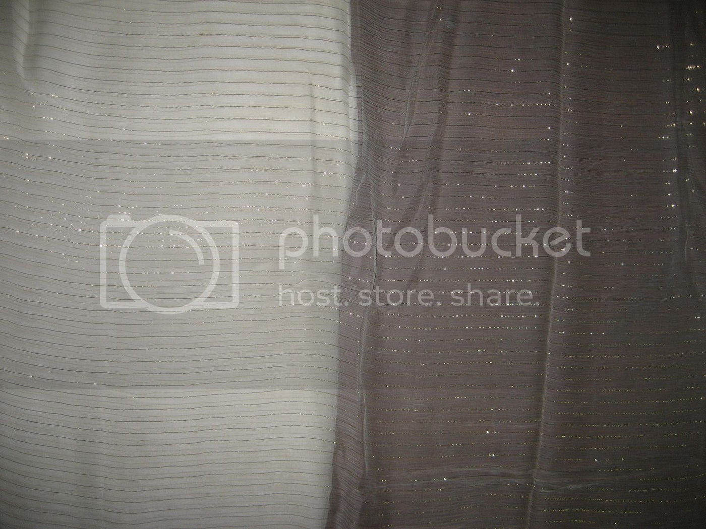 Ivory Chiffon with Metallic stripes Fabric