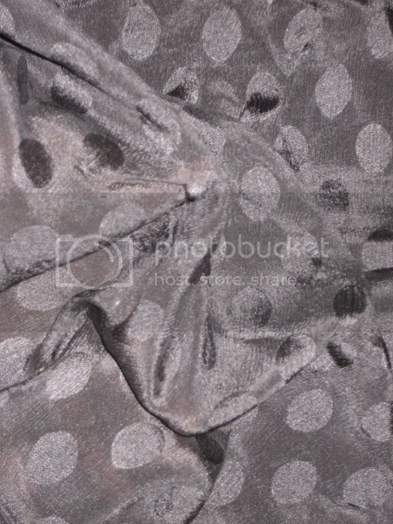 Black soft silk crepe fabric dot jacquard 44&quot;
