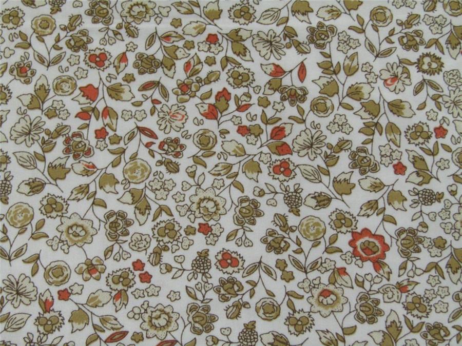 100% COTTON SATIN ivory &brown Color print 58" wide using Discharge Printing Method [8699]