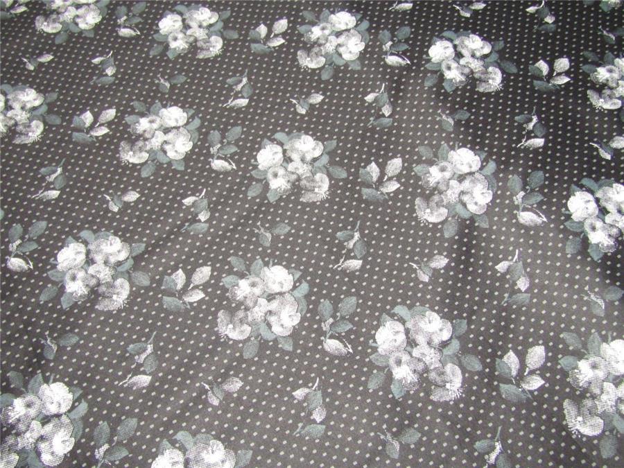 100% COTTON SATIN Ivory & black Color print 58" wide using Discharge Printing Method [8698]