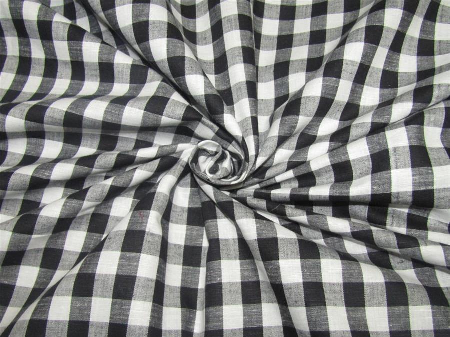 100% Cotton Yarn Dyed Checks black x white colour Mill Made 58" wide [8765]