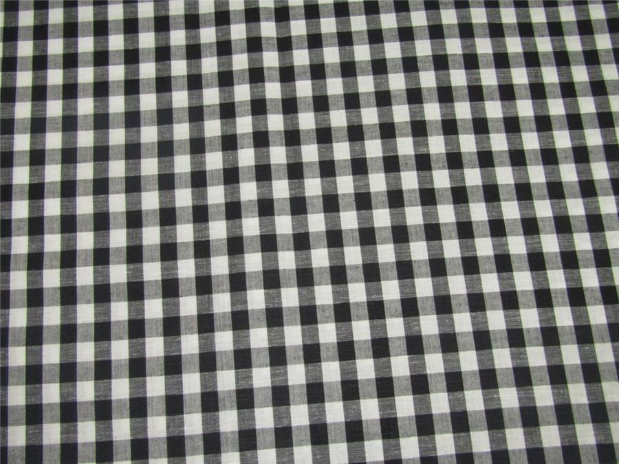 100% Cotton Yarn Dyed Checks black x white colour Mill Made 58" wide [8765]