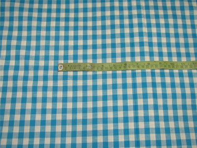 100% Cotton Yarn Dyed Checks blue x white colour Mill Made 58" wide [8764]