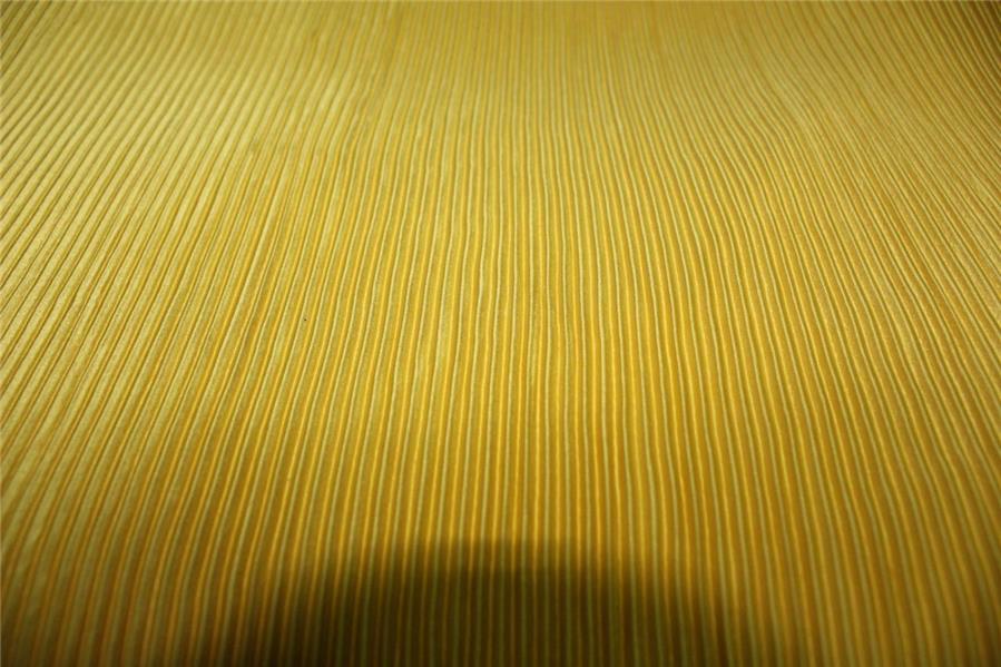 Mustard Golden color Polyester Pleated Fabric ~ 58&quot; Wide