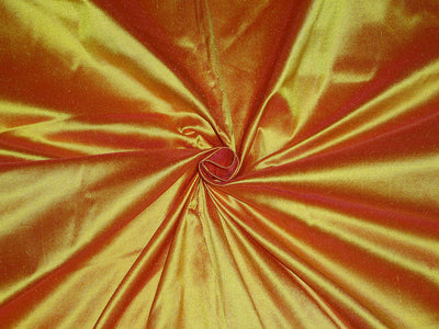 Silk dupioni fabric Yellow x Red colour 54" wide DUP177[1]