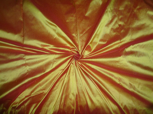 Silk dupioni fabric Yellow x Red colour 54" wide DUP177[1]