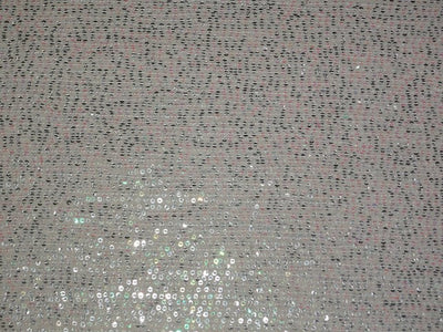 Double Georgette fabric with sequin embroidery Baby Blush color