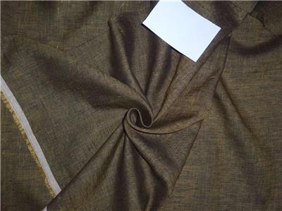 Two Tone Linen 25% COTTON,75% LINEN fabric Gold x Black Color 58" wide [7618]