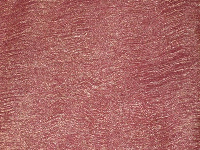 Silk metallic tissue organza fabric GOLD dark pink crushed  36 INCHES WIDE