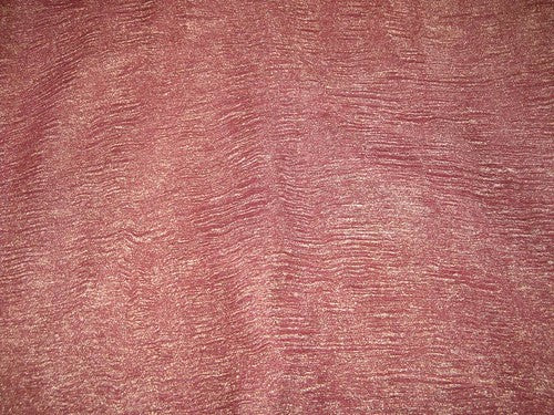 Silk metallic tissue organza fabric GOLD dark pink crushed  36 INCHES WIDE