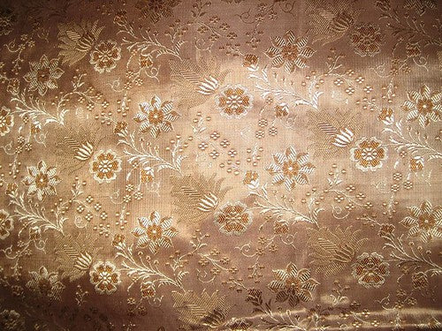rich copper brown brocade silk fabric BRO18[5]