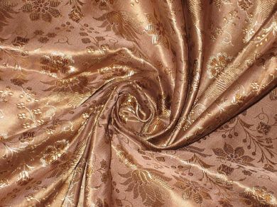 rich copper brown brocade silk fabric BRO18[5]