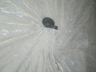 100% Plush Silk White Velvet Fabric 44" wide [748]