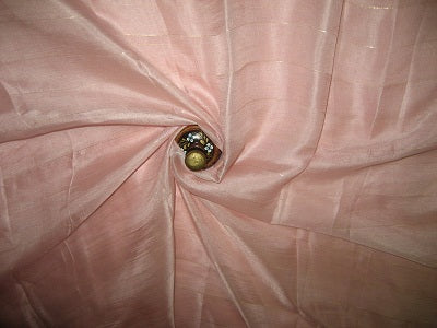 Light Peachy Pink with Gold Stripes Nina Silk fabric